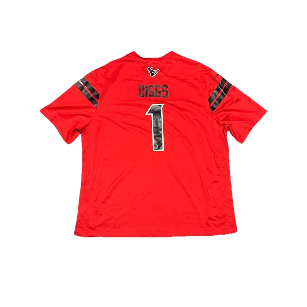 NWT Houston Texans Football Jersey Mens 3XL Red NFL Nike Diggs #1 Red‎ On Field